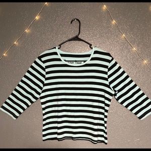 Striped low crop shirt